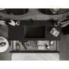 Mexen Orio 120 cm bathroom cabinet with Otis sink, 1 drawer, black gloss/black matte - 91A10-12023-1-BF70-W18M71