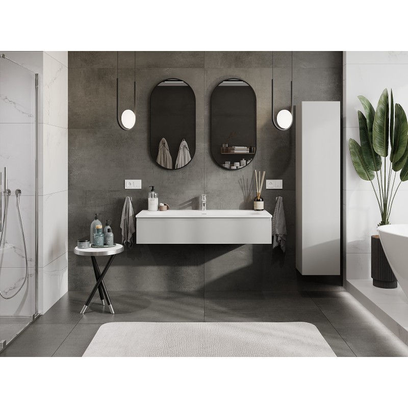 Mexen Orio bathroom cabinet 120 cm with Vela sink, 1 drawer, grey matte/white matte - 91A10-12023-1-BF62-W23M01