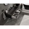 Mexen Orio bathroom cabinet 120 cm with Vela sink, 1 drawer, black gloss/black matte - 91A10-12023-1-BF70-W23M71