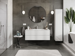 Mexen Orio bathroom cabinet 120 cm with Otis washbasin, 2 drawers, white gloss - 91A10-12047-2-BFF00-W18M00