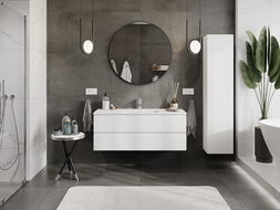 Mexen Orio bathroom cabinet 120 cm with Otis sink, 2 drawers, white matte - 91A10-12047-2-BFF01-W18M01