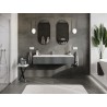 Mexen Orio bathroom cabinet 140 cm with Otis washbasin, 1 drawer, graphite matte/white matte - 91A10-14023-1-BF66-W18M01