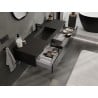 Mexen Orio bathroom cabinet 140 cm with Otis sink, 1 drawer, black gloss/black matte - 91A10-14023-1-BF70-W18M71
