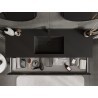Mexen Orio bathroom cabinet 140 cm with sink Otis, 1 drawer, black gloss/black matte - 91A10-14023-1-BF70-W18M71