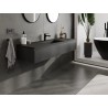 Mexen Orio bathroom cabinet 140 cm with Otis washbasin, 1 drawer, black matte - 91A10-14023-1-BF71-W18M71