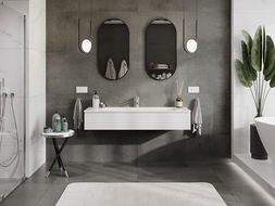 Mexen Orio 140 cm Bathroom Cabinet with Vela Sink, 1 Drawer, White Gloss - 91A10-14023-1-BF00-W23M00