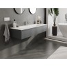 Mexen Orio bathroom cabinet 140 cm with Vela sink, 1 drawer, matte graphite/white matte - 91A10-14023-1-BF66-W23M01