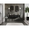 Mexen Orio bathroom cabinet 140 cm with Vela sink, 1 drawer, black gloss/black matte - 91A10-14023-1-BF70-W23M71