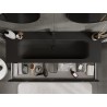 Mexen Orio bathroom cabinet 140 cm with Vela sink, 1 drawer, black gloss/black matte - 91A10-14023-1-BF70-W23M71