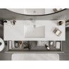 Mexen Orio 140 cm bathroom cabinet with Otis sink, 2 drawers, grey matte/white matte - 91A10-14047-2-BFF62-W18M01