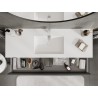 Mexen Orio bathroom cabinet 140 cm with Otis sink, 2 drawers, matte graphite/white matte - 91A10-14047-2-BFF66-W18M01