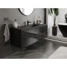 Mexen Orio 140 cm Bathroom Cabinet with Otis Sink, 2 Drawers, Black Gloss/Black Matte - 91A10-14047-2-BFF70-W18M71
