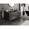 Mexen Orio bathroom cabinet 140 cm with Otis sink, 2 drawers, black matte - 91A10-14047-2-BFF71-W18M71