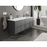 Mexen Orio bathroom cabinet 140 cm with Vela sink, 2 drawers, matte graphite/white matte - 91A10-14047-2-BFF66-W23M01