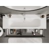 Mexen Orio 140 cm Bathroom Cabinet with Vela Sink, 2 Drawers, Matte Graphite/White Matte - 91A10-14047-2-BFF66-W23M01