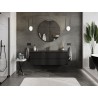 Mexen Orio 140 cm bathroom cabinet with sink Vela, 2 drawers, black gloss/black matte - 91A10-14047-2-BFF70-W23M71