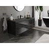 Mexen Orio 140 cm bathroom cabinet with sink Vela, 2 drawers, black gloss/black matte - 91A10-14047-2-BFF70-W23M71