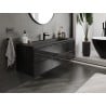 Mexen Orio 140 cm Bathroom Cabinet with Vela Sink, 2 Drawers, Black Gloss/Black Matt - 91A10-14047-2-BFF70-W23M71