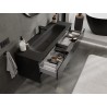 Mexen Orio 140 cm bathroom cabinet with sink Vela, 2 drawers, black gloss/black matte - 91A10-14047-2-BFF70-W23M71