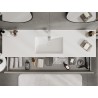 Mexen Orio bathroom cabinet 160 cm with Otis sink, 1 drawer, grey matt/white matt - 91A10-16023-1-BF62-W18M01