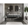 Mexen Orio bathroom cabinet 160 cm with Otis washbasin, 1 drawer, matt graphite/matt white - 91A10-16023-1-BF66-W18M01