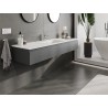 Mexen Orio bathroom cabinet 160 cm with Otis washbasin, 1 drawer, matt graphite/matt white - 91A10-16023-1-BF66-W18M01