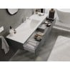 Mexen Orio bathroom cabinet 160 cm with Otis washbasin, 1 drawer, matt graphite/matt white - 91A10-16023-1-BF66-W18M01
