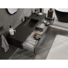 Mexen Orio 160 cm Bathroom Cabinet with Sink Otis, 1 Drawer, Black Gloss/Black Matte - 91A10-16023-1-BF70-W18M71