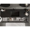 Mexen Orio 160 cm Bathroom Cabinet with Sink Otis, 1 Drawer, Black Gloss/Black Matte - 91A10-16023-1-BF70-W18M71