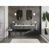 Mexen Orio 160 cm bathroom cabinet with Vela basin, 1 drawer, matte graphite/white matte - 91A10-16023-1-BF66-W23M01