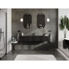 Mexen Orio 160 cm Bathroom Cabinet with Sink Vela, 1 Drawer, Black Gloss/Black Matte - 91A10-16023-1-BF70-W23M71