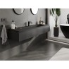 Mexen Orio bathroom cabinet 160 cm with Vela sink, 1 drawer, black matte - 91A10-16023-1-BF71-W23M71