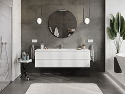 Mexen Orio bathroom cabinet 160 cm with sink Otis, 2 drawers, white mat - 91A10-16047-2-BFF01-W18M01