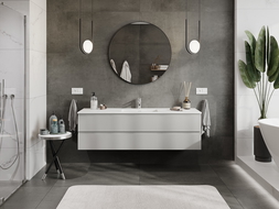 Mexen Orio bathroom cabinet 160 cm with Otis sink, 2 drawers, grey matte/white matte - 91A10-16047-2-BFF62-W18M01