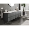 Mexen Orio 160 cm Bathroom Cabinet with Otis Sink, 2 Drawers, Matte Graphite/Matte White - 91A10-16047-2-BFF66-W18M01