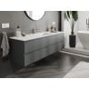 Mexen Orio bathroom cabinet 160 cm with sink Otis, 2 drawers, matte graphite/white matte - 91A10-16047-2-BFF66-W18M01