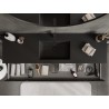 Mexen Orio bathroom cabinet 160 cm with Otis washbasin, 2 drawers, black gloss/black matte - 91A10-16047-2-BFF70-W18M71