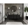 Mexen Orio 160 cm bathroom cabinet with sink Vela, 2 drawers, black gloss/black matte - 91A10-16047-2-BFF70-W23M71