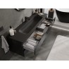 Mexen Orio 160 cm bathroom cabinet with sink Vela, 2 drawers, black gloss/black matte - 91A10-16047-2-BFF70-W23M71
