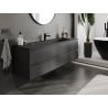 Mexen Orio 160 cm Bathroom Cabinet with Vela Sink, 2 Drawers, Black Matte - 91A10-16047-2-BFF71-W23M71