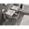 Mexen Rivel bathroom cabinet 50 cm with Otis sink, 1 drawer, grooved, grey matte/white matte - 91A20-05023-1-BF62-W18M01