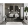 Mexen Rivel 50 cm bathroom cabinet with Vela washbasin, 1 drawer, grooved, gray matte/white matte - 91A20-05023-1-BF62-W23M01