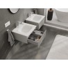 Mexen Rivel 50 cm bathroom cabinet with Vela washbasin, 1 drawer, grooved, gray matte/white matte - 91A20-05023-1-BF62-W23M01