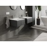 Mexen Rivel bathroom cabinet 50 cm with Vela sink, 1 drawer, fluted, graphite matte/white matte - 91A20-05023-1-BF66-W23M01