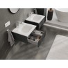 Mexen Rivel bathroom cabinet 50 cm with Vela sink, 1 drawer, fluted, graphite matte/white matte - 91A20-05023-1-BF66-W23M01