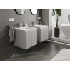 Mexen Rivel bathroom cabinet 50 cm with Otis sink, 1 drawer, grooved, grey matt/white matt - 91A20-05047-1-BF62-W18M01