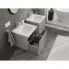 Mexen Rivel bathroom cabinet 50 cm with Otis sink, 1 drawer, grooved, grey matt/white matt - 91A20-05047-1-BF62-W18M01