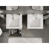 Mexen Rivel bathroom cabinet 50 cm with Otis sink, 1 drawer, grooved, matte gray/white matte - 91A20-05047-1-BF62-W18M01