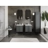 Mexen Rivel 50 cm Bathroom Cabinet with Otis Sink, 1 Drawer, Grooved, Matt Graphite/White - 91A20-05047-1-BF66-W18M01