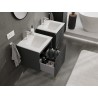 Mexen Rivel bathroom cabinet 50 cm with Otis sink, 1 drawer, grooved, graphite matte/white matte - 91A20-05047-1-BF66-W18M01